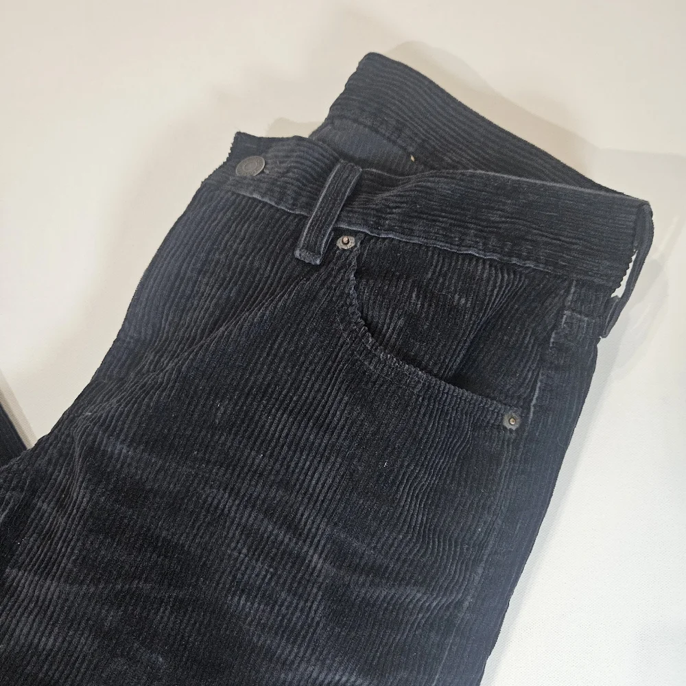 Levis Mens Jeans 28x38 Black Corduroy‎ Straight Leg Mid Rise Retro Goth Inspired